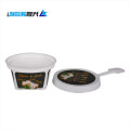 plastic IML frozen yogurt cup with lid spoon